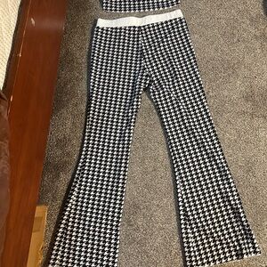 SHEIN Black and White Houndstooth Pants